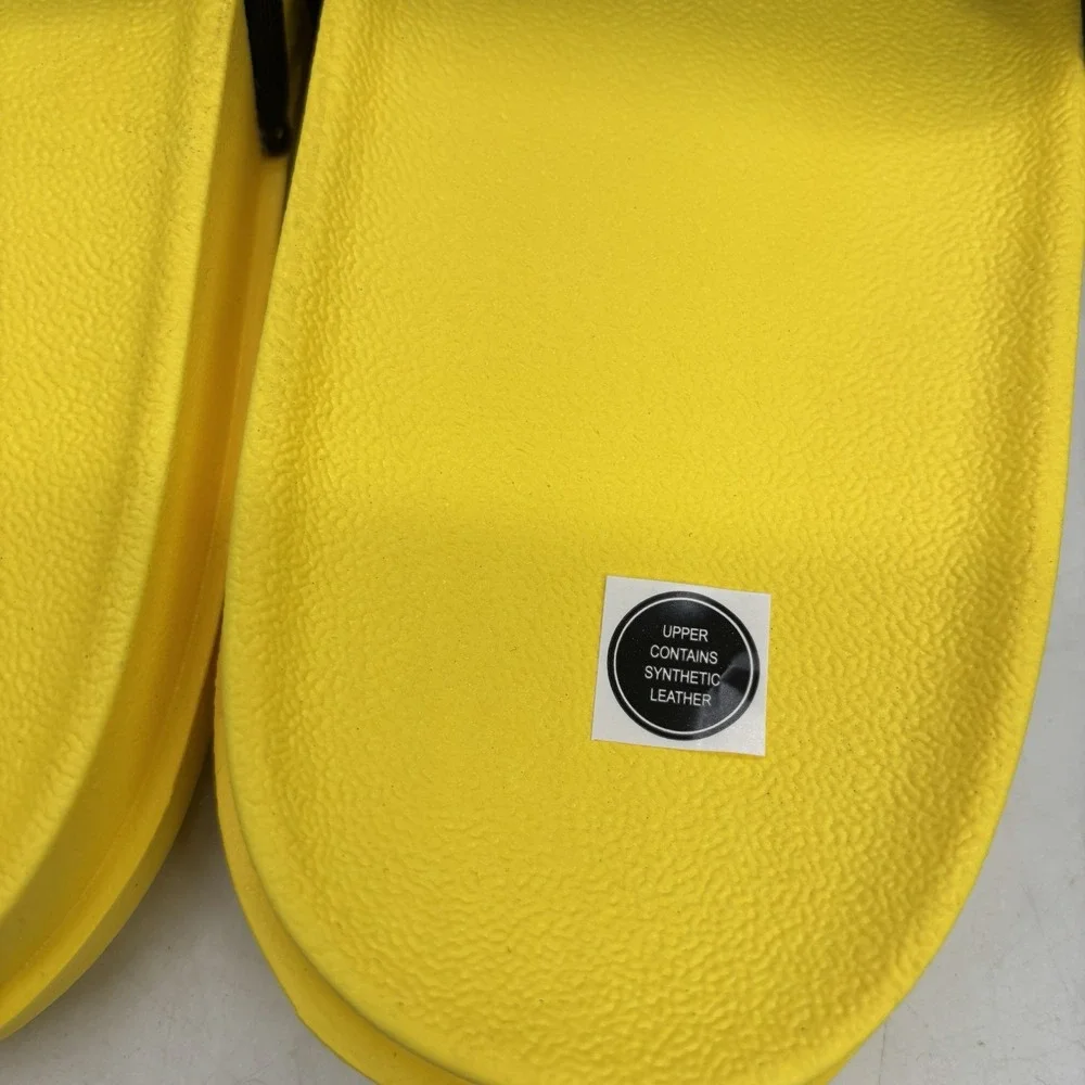 Nike Kobe Off Court Slides Mens 11 Womens 12 Lightning Yellow Black Mamba NEW